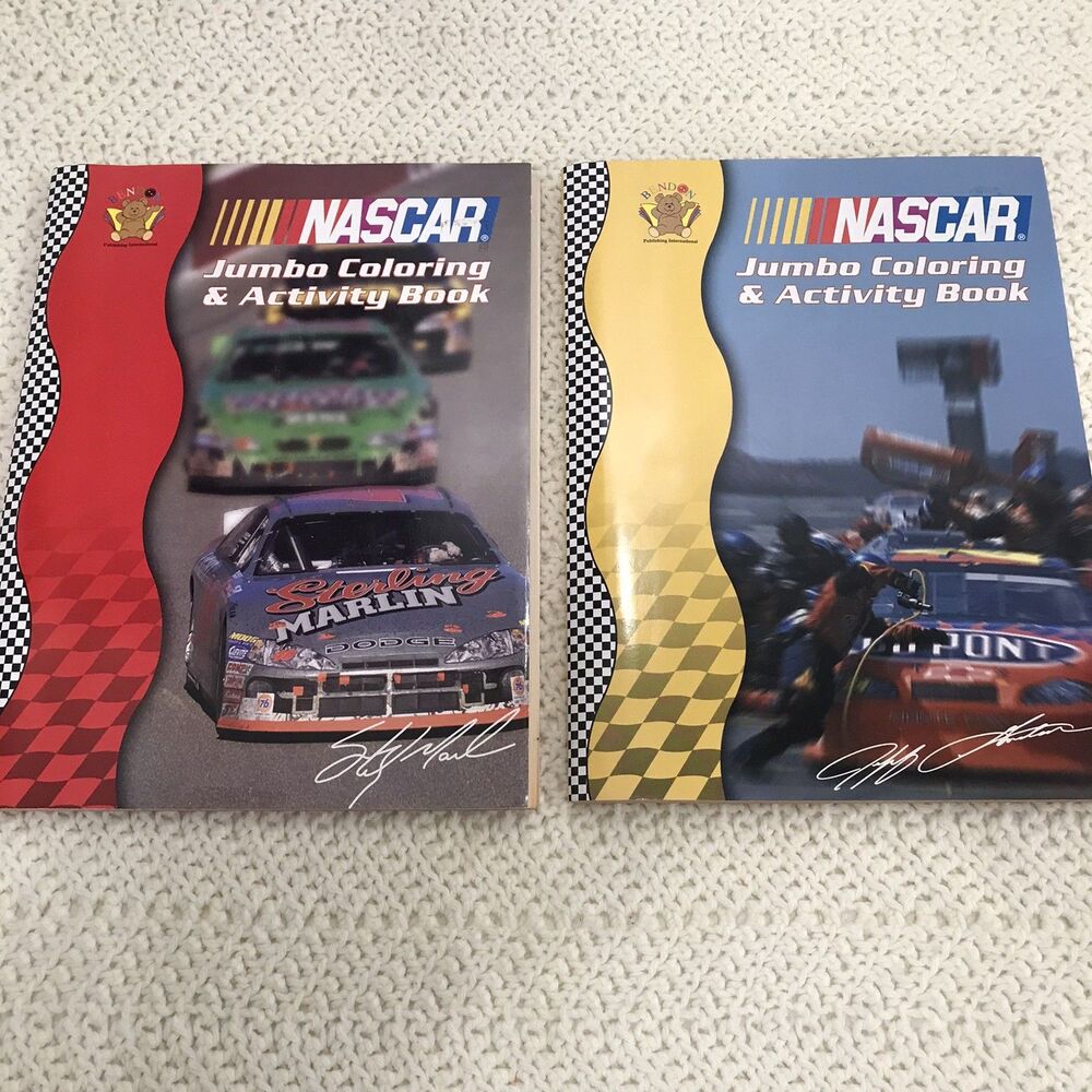 VTG 90’s NASCAR coloring And Activity Book Lot Of 2